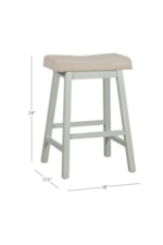 Hillsdale Moreno Wood Backless Bar Height Stool with Saddle Style Seat