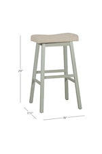 Hillsdale Moreno Wood Backless Bar Height Stool with Saddle Style Seat