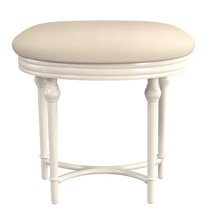 Backless Metal Vanity Stool with Upholstered Semicircle Seat