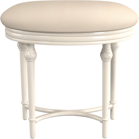 Backless Metal Vanity Stool with Upholstered Semicircle Seat
