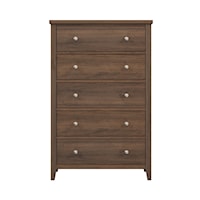 Hillsdale Holborn Modern 5 Drawer Wood Chest Dresser, Driftwood Brown