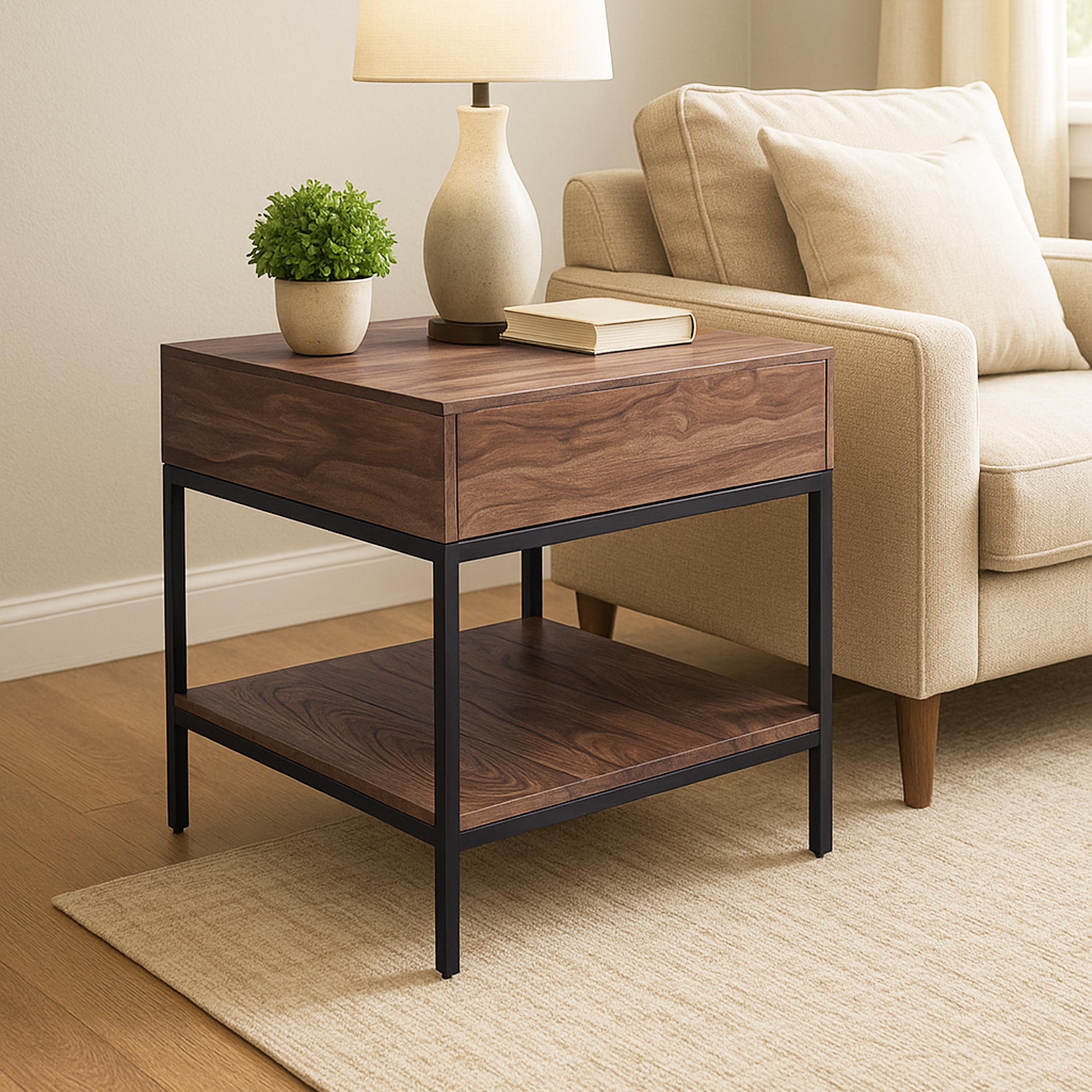 HH2 Home Home Creations Meadowood 1-Drawer End Table
