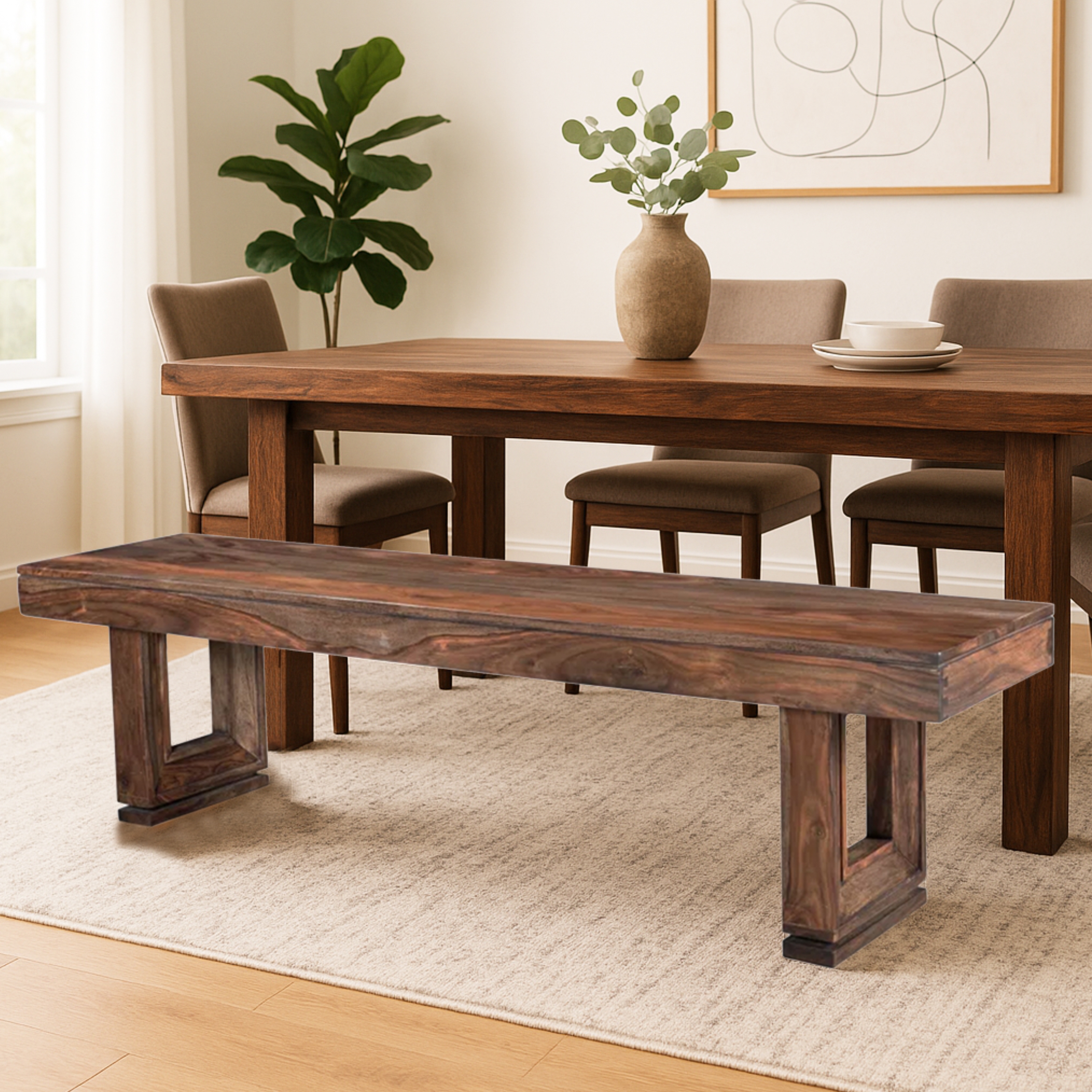 HH2 Home Home Creations Bellarose Wood Dining Bench