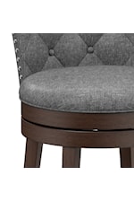 Hillsdale Edenwood Edenwood Wood Counter Height Swivel Stool with Tufted Back and Nail Head