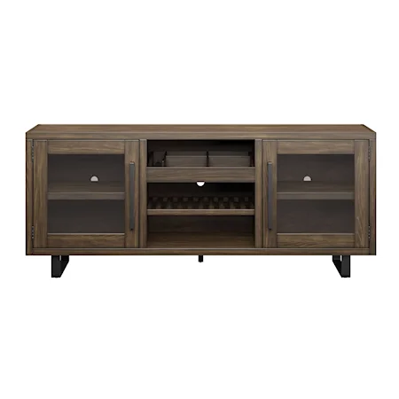 Midbury Wood 74 Inch Gaming Ready Console With Metal Legs