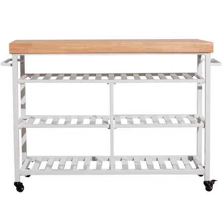 Kennon Metal Kitchen Cart with Wood Top