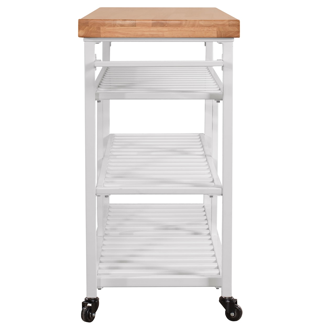 Hillsdale Kennon Metal Kitchen Cart with Wood Top