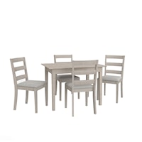 Farmhouse Wooden 5-Piece Dining Set with X-Back Dining Chairs