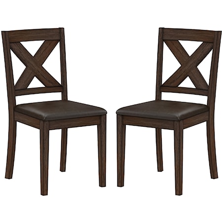 Farmhouse Wooden X-Back Dining Chair, Set of 2