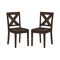 Farmhouse Wooden X-Back Dining Chair, Set of 2
