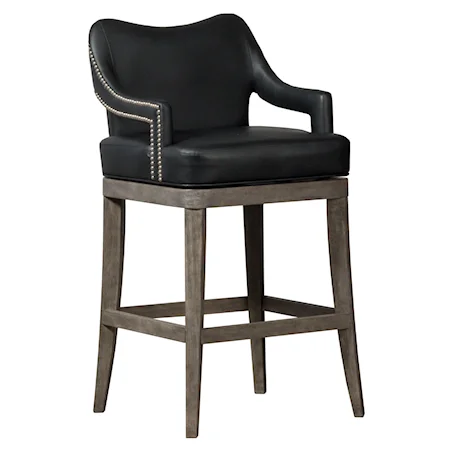 Theron Hill Wood Bar Height Return Memory Swivel Stool