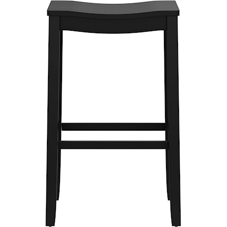 Farmhouse Backless Barstool with Saddle-Style Seat