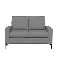 Contemporary Upholstered Loveseat with Metal Legs