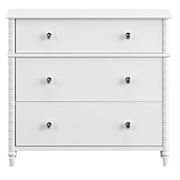 Traditional 3-Drawer Wooden Bedroom Chest with Spindle Detailing