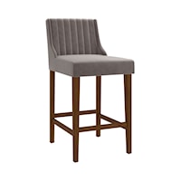 Transitional Counter Stool with Channel Tufting