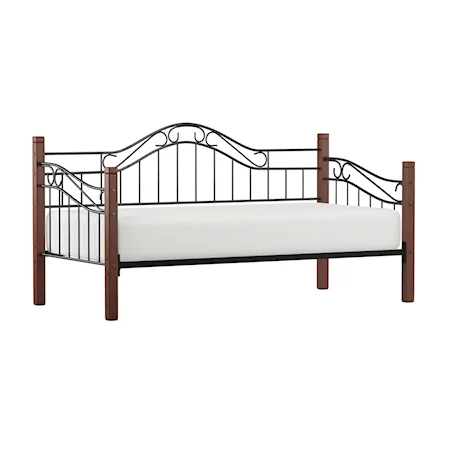 Traditional Twin Wood and Metal Daybed