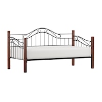 Traditional Twin Wood and Metal Daybed