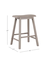 Hillsdale Moreno Wood Backless Bar Height Stool with Saddle Style Seat