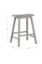 Hillsdale Moreno Wood Backless Bar Height Stool with Saddle Style Seat