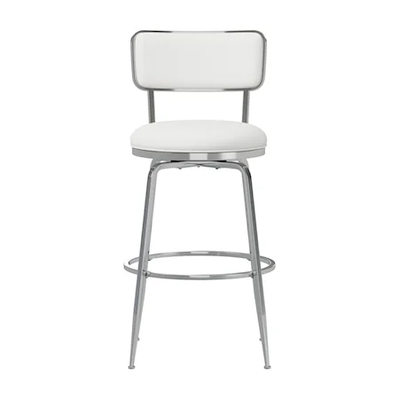 Contemporary Swivel Barstool with Upholstered Seat