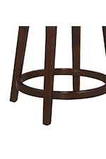Hillsdale Halbrooke Wood Bar Height Swivel Stool with Arms and Tufted Back
