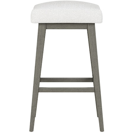 Uniquely Yours Wood And Upholstered Square Backless Adjustable Swivel Stool