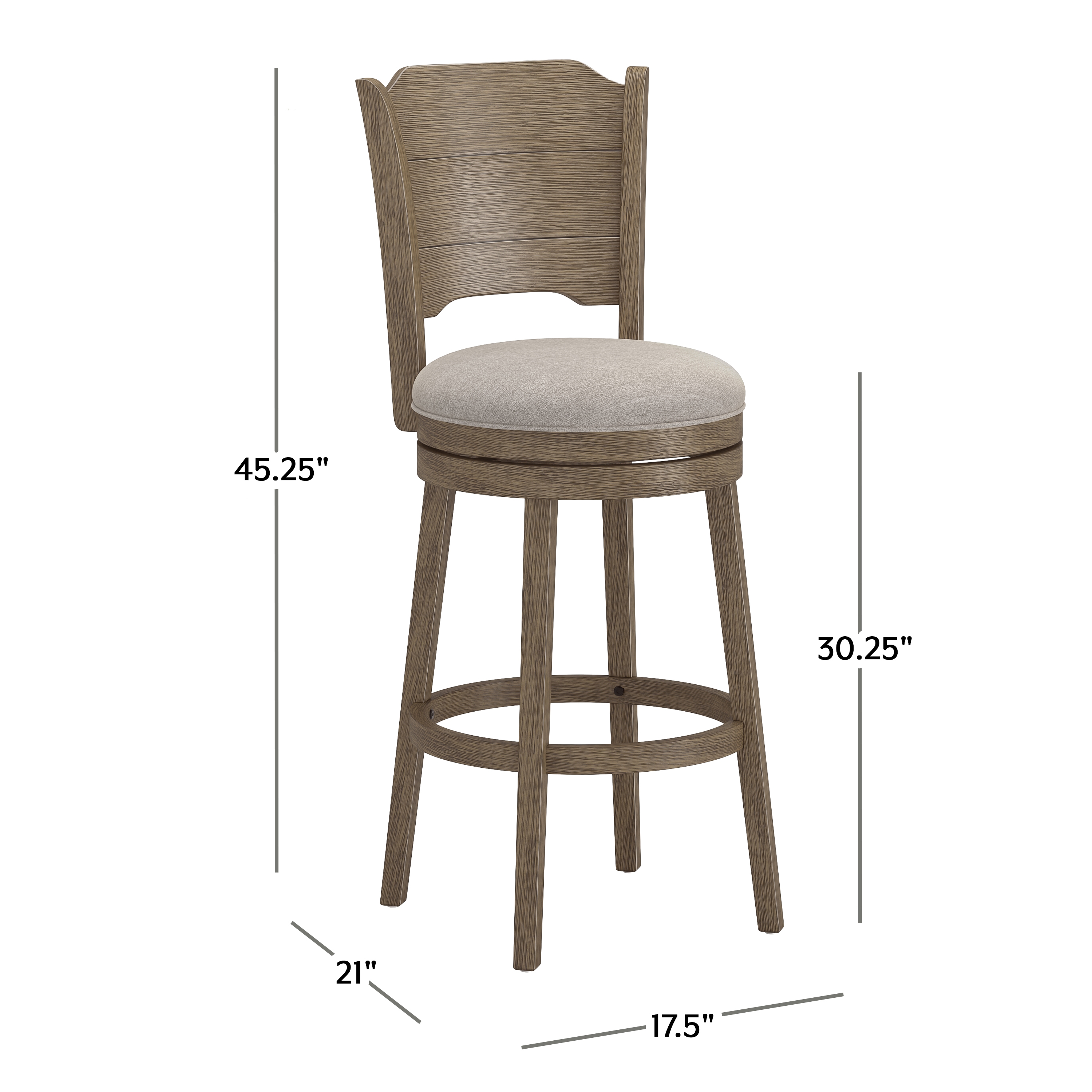 Wood Bar Height Swivel Stool