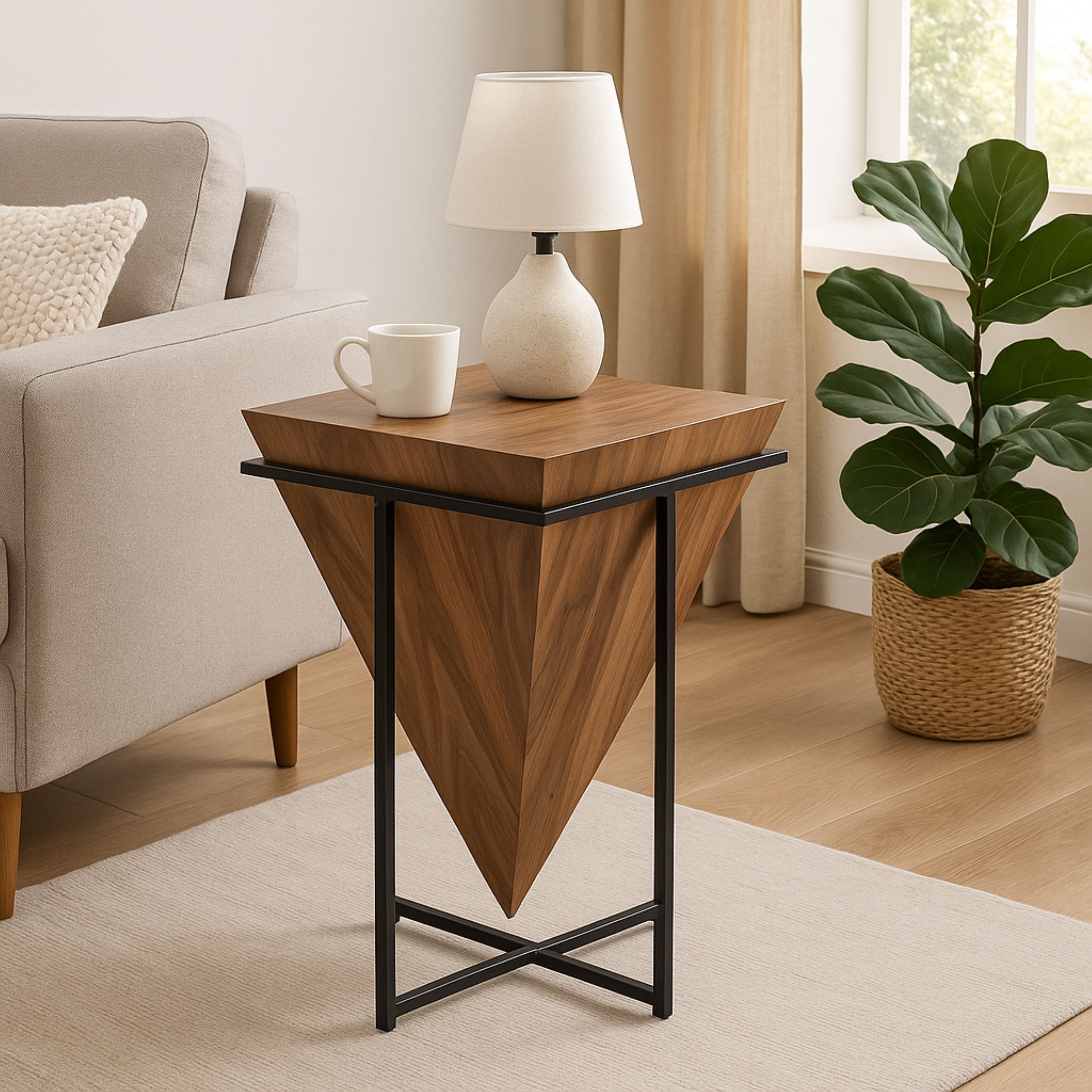 HH2 Home Home Creations Cleopatra Geometric Accent Table