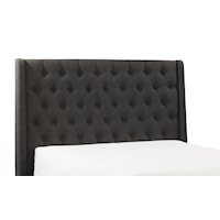 Traditional King Upholstered Headboard with Frame