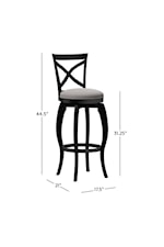 Hillsdale Ellendale Wood Bar Height Swivel Stool with Curved X Back Design
