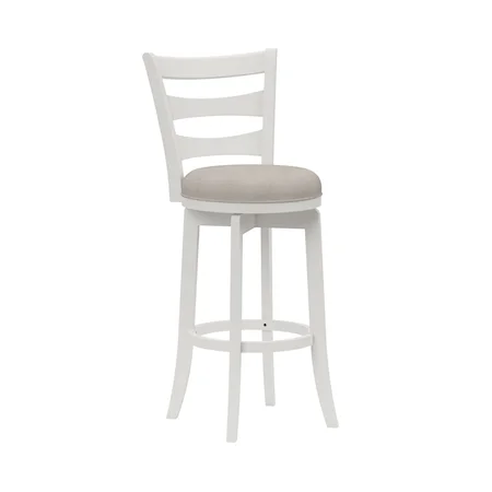 Contemporary Wooden Swivel Barstool with Upholstered Seat
