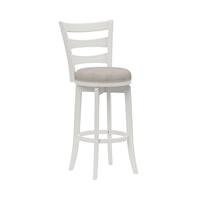 Contemporary Wooden Swivel Barstool with Upholstered Seat
