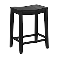 Farmhouse Backless Counter Stool with Saddle-Style Seat