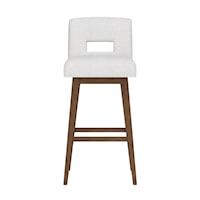 Uniquely Yours Wood And Upholstered Key Back Adjustable Swivel Stool