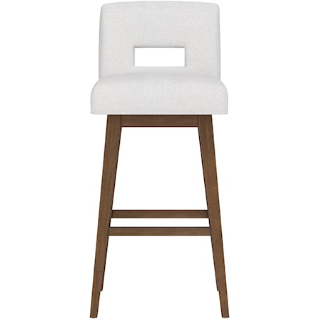 Uniquely Yours Wood And Upholstered Key Back Adjustable Swivel Stool