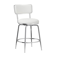 Contemporary Swivel Counter Stool with Upholstered Seat