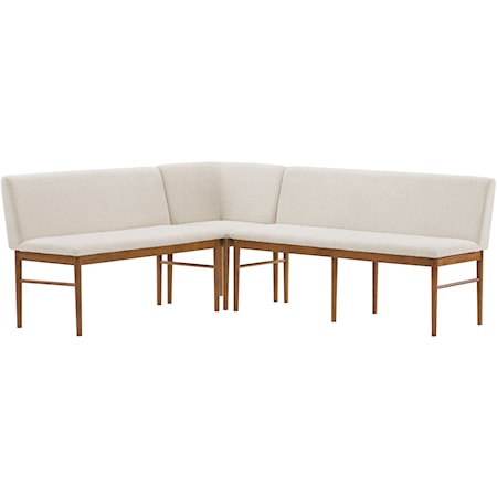 Mid-Century Modern Upholstered Banquette Bench