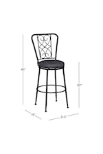 Hillsdale Harrington Harrington Metal Commercial Grade Bar Height Swivel Stool