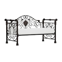 Metal Twin Size Daybed with Ornate Detailing