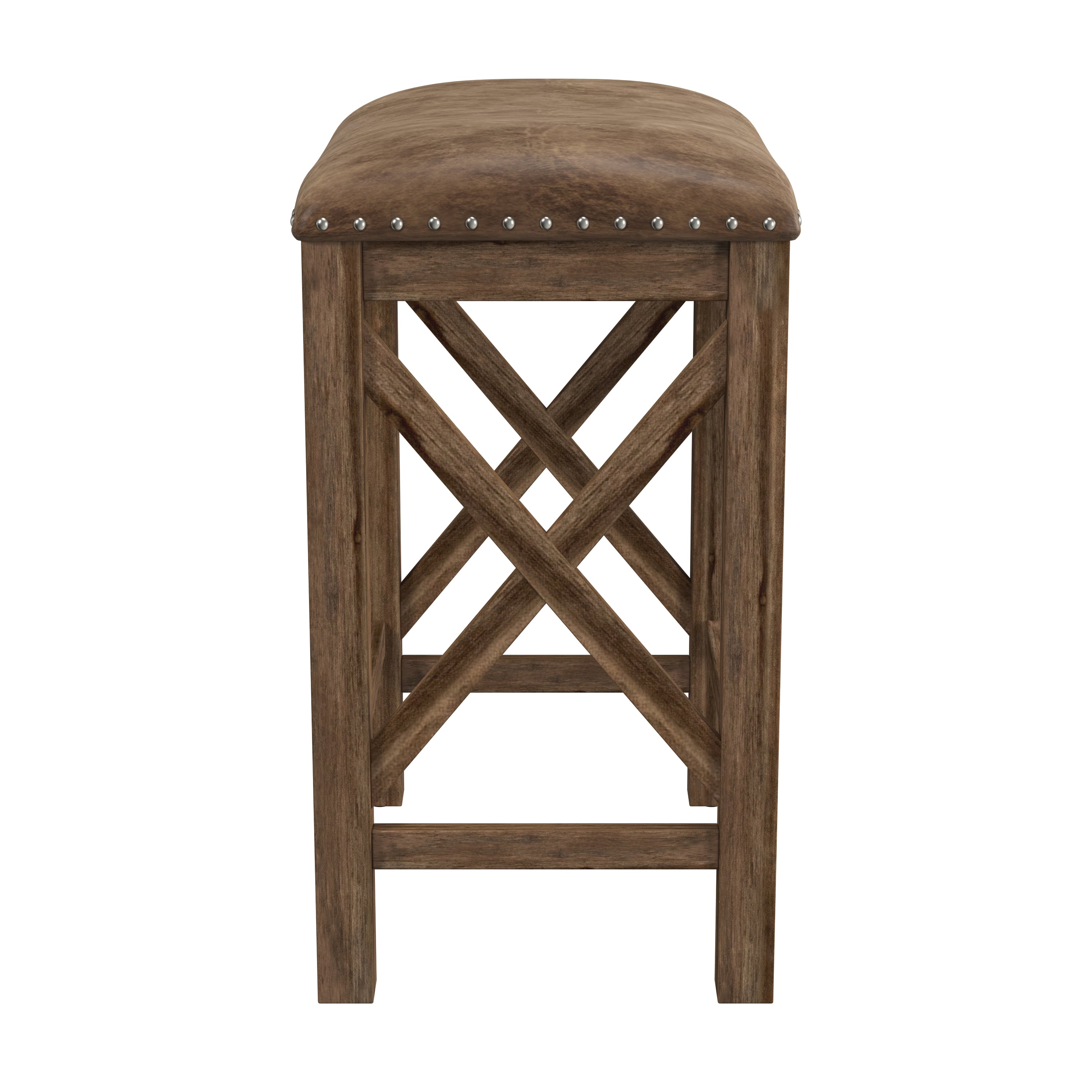 Hillsdale Willow Bend 4777820 Backless Wood Counter Height Stool with Nailhead Trim Esprit