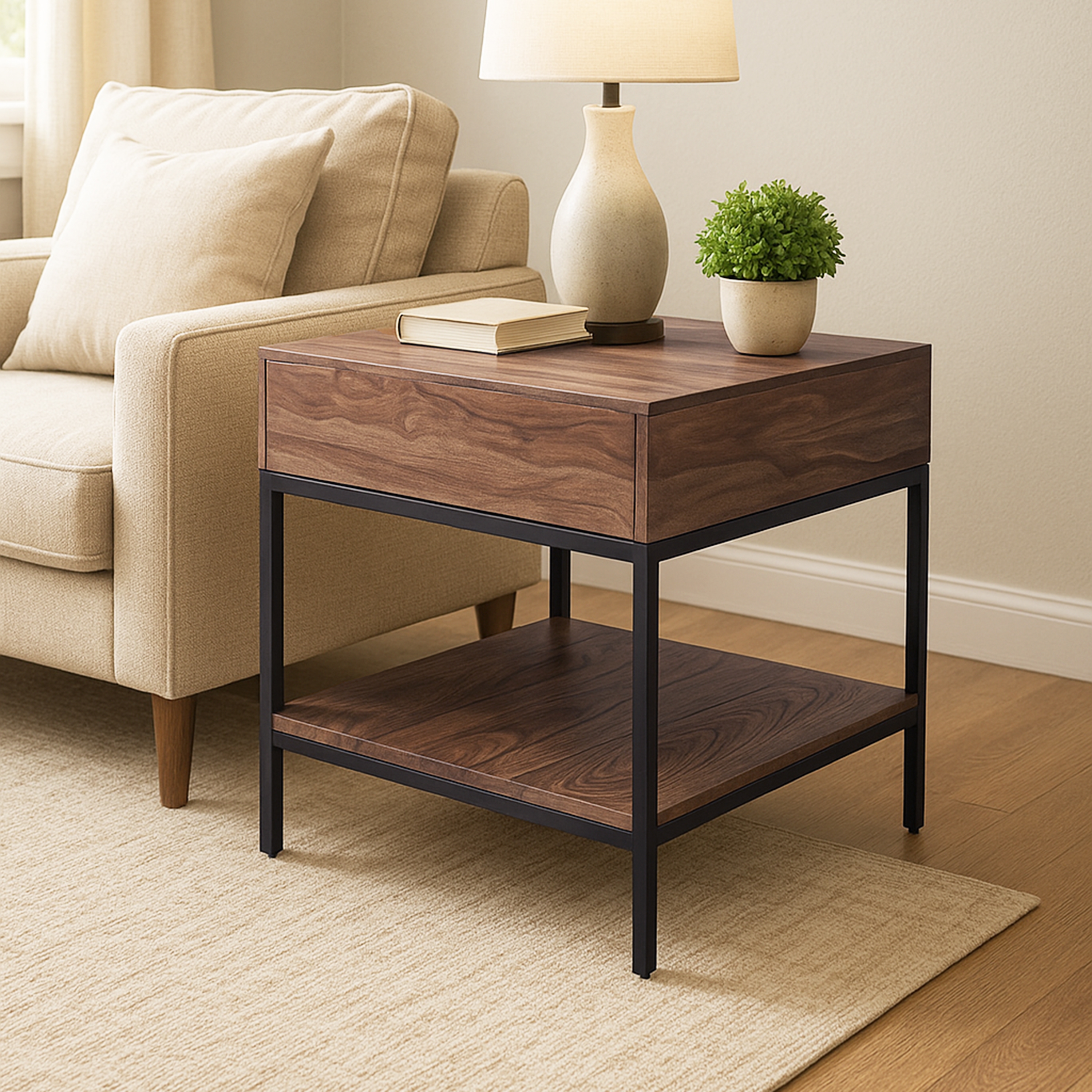 HH2 Home Home Creations Meadowood 1-Drawer End Table