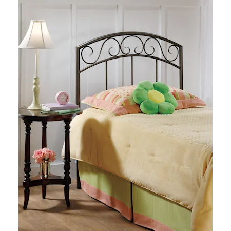 Wendell Twin Size  Metal Headboard with Scrollwork Design