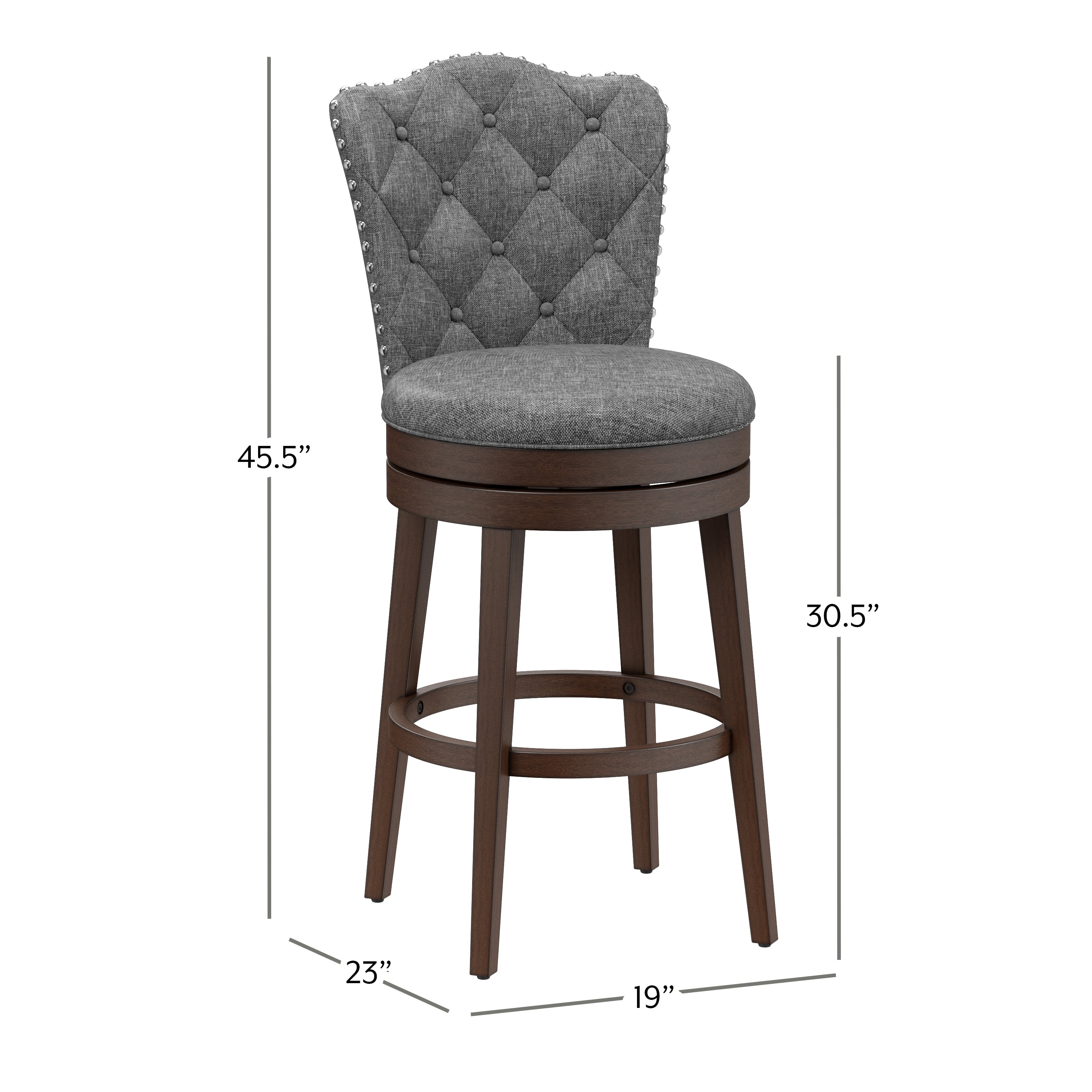 Hillsdale Edenwood 5945-831 Wood Bar Height Swivel Stool With Tufted ...