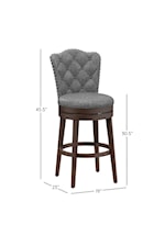 Hillsdale Edenwood Edenwood Wood Counter Height Swivel Stool with Tufted Back and Nail Head