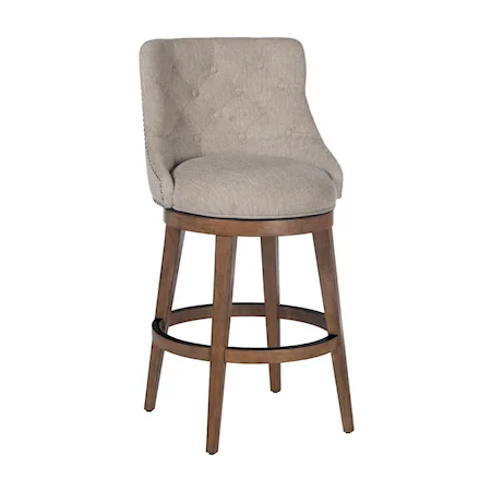 Orman Commercial Grade Wood Counter Height Swivel Stool
