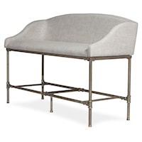 Modern Low Profile Wingback Metal Counter Height Bench