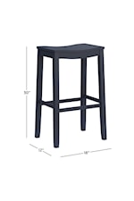 Hillsdale Fiddler Farmhouse Backless Barstool with Saddle-Style Seat