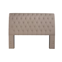 Transitional Upholstered Queen Headboard with Tufting