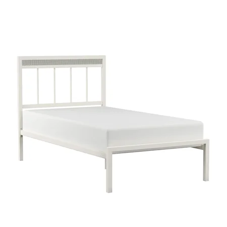 Glam Twin Platform Bed with Faux Diamond Accents