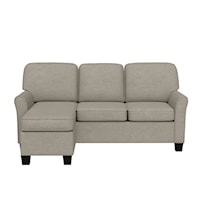 Traditional Upholstered Reversible Sectional Chaise Sofa
